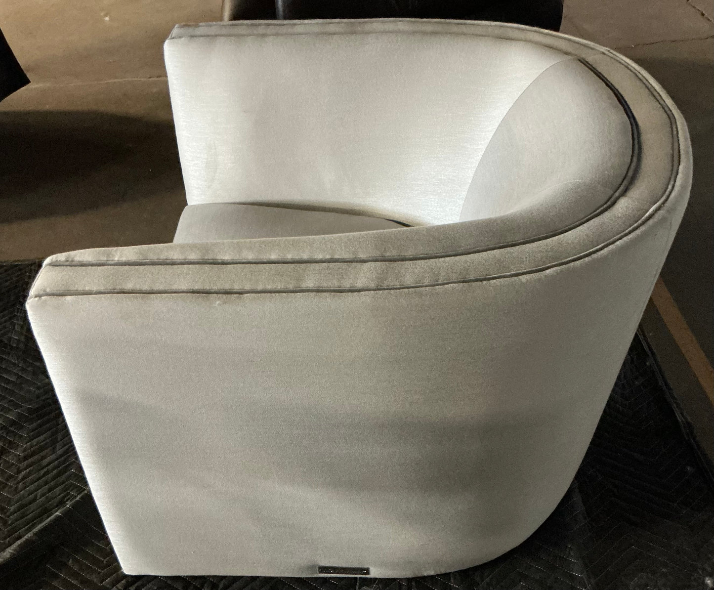 Thrifty 70 - Barrel Accent Chair - Soft Grey - Open Box - USED/DAMAGED - MISSING LEGS (See Pictures)- FINAL SALE- NO RETURNS - AS IS - FOR PICKUP ONLY