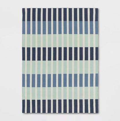 4'x5'6" Broken Checkered Kids' Rug - Green/Blue - Oort of Package - May Have Minor Cosmetic Flaws (see pictures) - FOR PICKUP ONLY