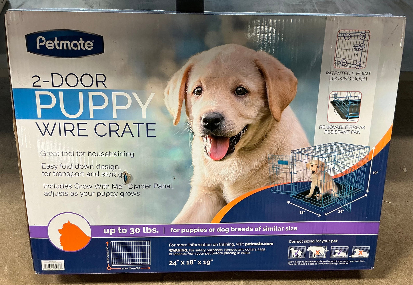 Petmate 2 Door Wire Puppy Crate