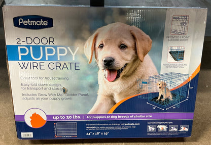 Petmate 2 Door Wire Puppy Crate