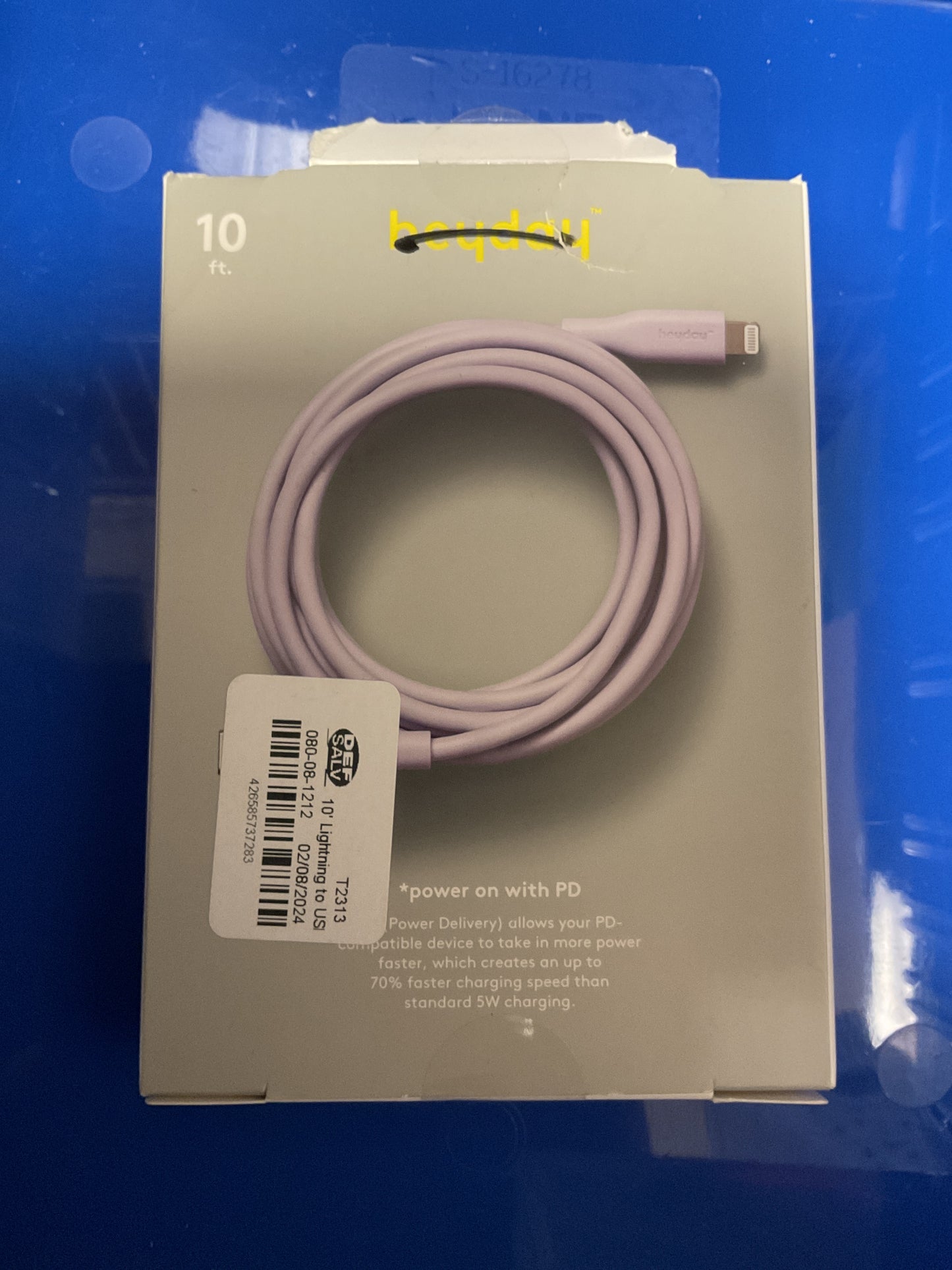 10' Lightning to USB-C Round Cable - Pastel Lavender