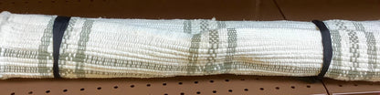 2'x3 Tri-Stripe Plaid Handmade Woven Accent Rug Green/ Cream