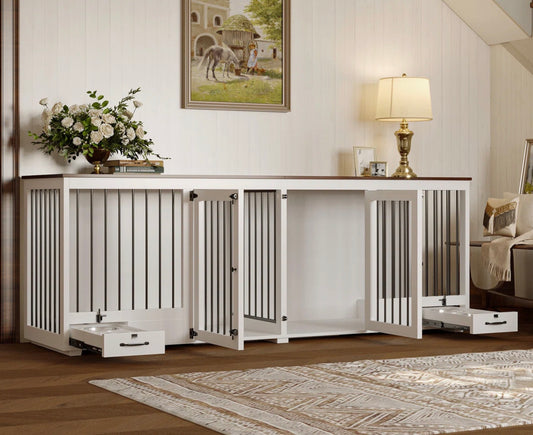 THRIFTY 70 - Large Dog Crate And Divider - Open Box - USED/DAMAGED, MISSING BARS (See Pictures)- FINAL SALE- NO RETURNS - AS IS