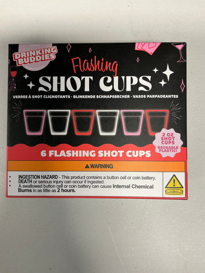 Drinking Buddies - Vegas LED Flashing Shot Glasses - 6 Flashing 2oz Shot Cups