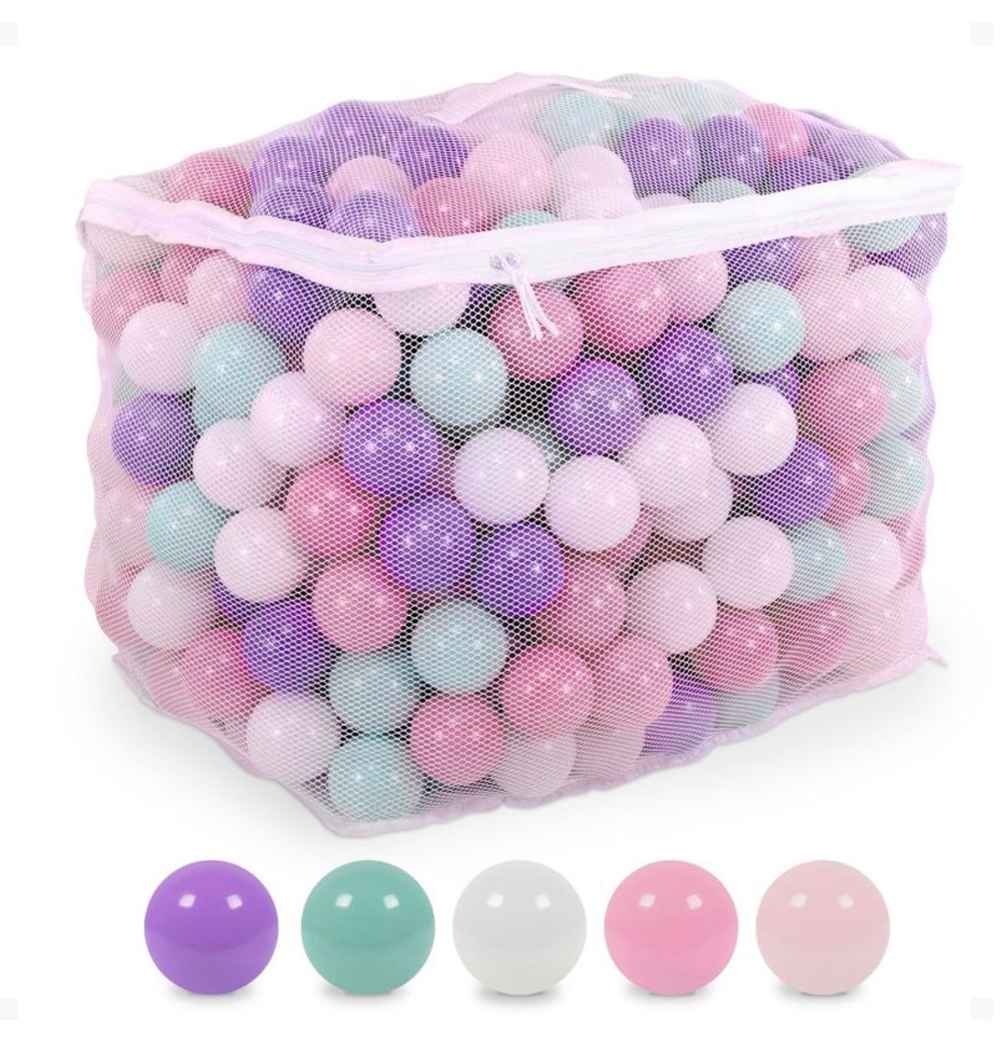 BalanceFrom Fitness 2.3 In Crush Proof Play Pit Balls w/ Storage Bag, PASTELS - NO COUNT