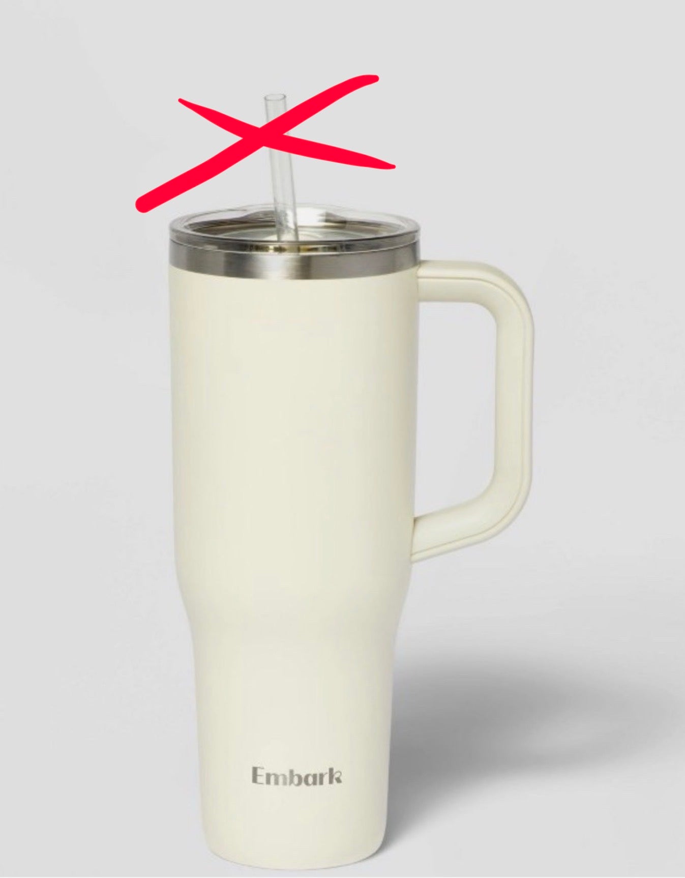 Embark - Cream - Insulated Stainless Steel Tumbler with Handle - NO STRAW