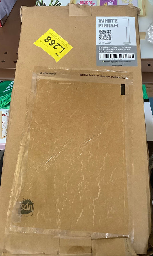 SunnyPoint Toilet Tissue Paper Roll Holder Round Base Stand with Reserve