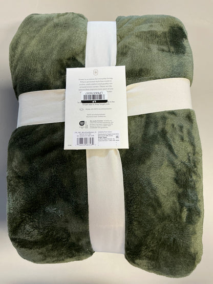 Twin/Twin XL Microplush Blanket - Green Border Stripe