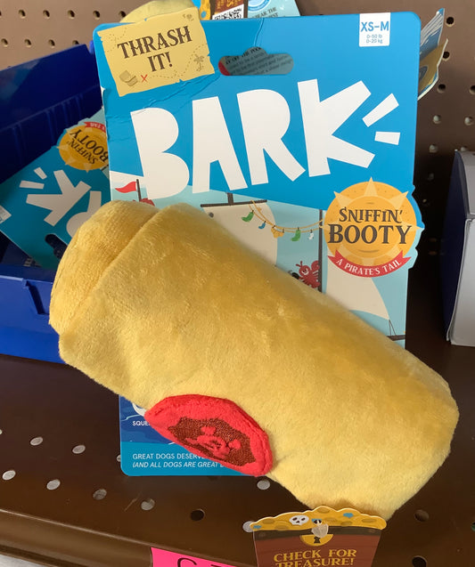 BARK Sniffin Booty Treasure Wrap Dog Plush Toy