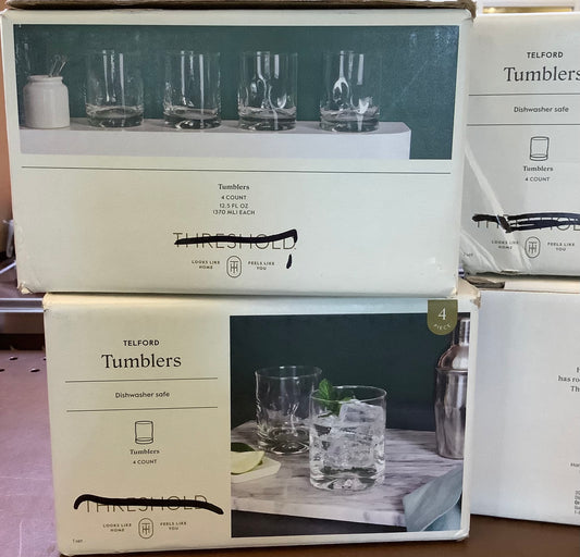 (CLEARANCE) 12.5 fl oz 4pk Glass Telford Short Tumblers