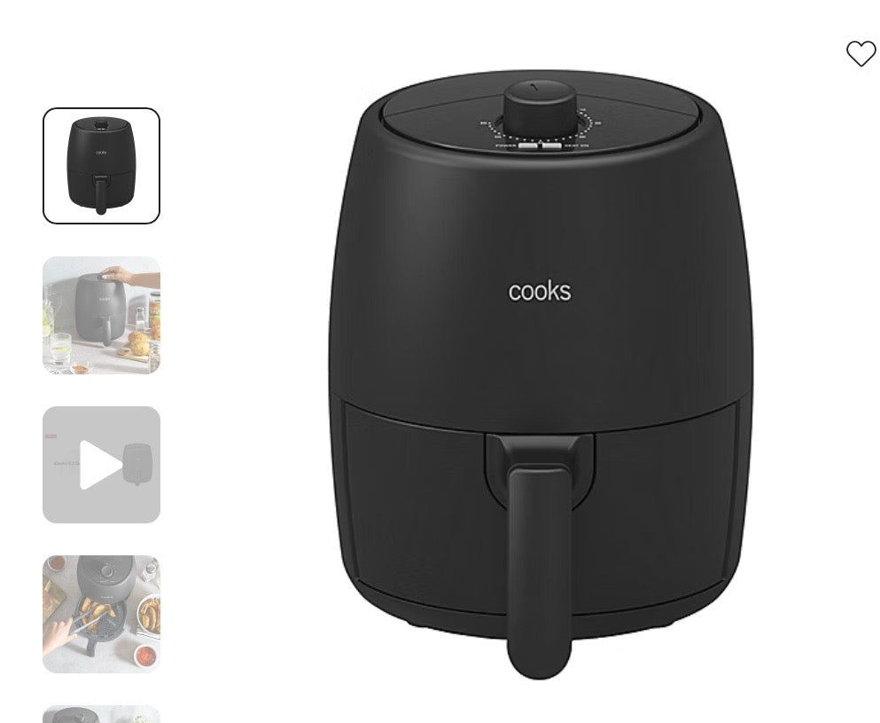 THRIFTY 70 - “Cooks Compact Air Fryer, 2 quarts” - Open Box - USED (See Pictures)- FINAL SALE- NO RETURNS - AS IS
