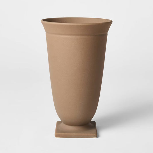 Raw Ceramic Pedestal Vase - Threshold™ designed with Studio McGee - Minor Cosmetic Damage from Shipping (see pictures) -FOR PICKUP ONLY