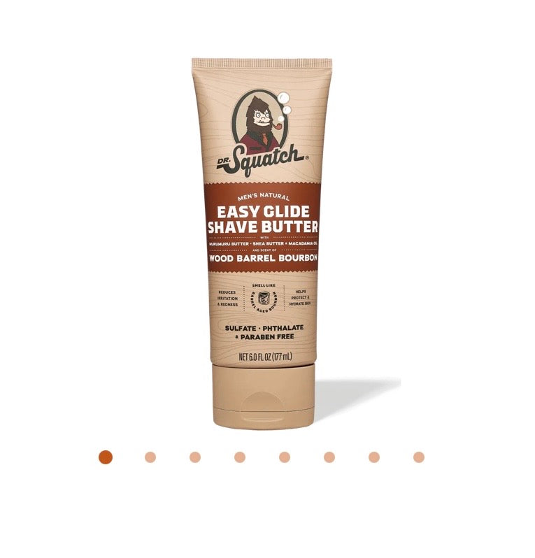 Dr. Squatch - Men’s Natural Easy Glide Shave Butter - Wood Barrel Bourbon - 2.5 fl oz - With Murumuru Butter, Shea Butter & Macadamia Oil