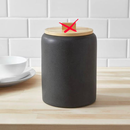 Project 62 - 125oz Stoneware Tilley Food Storage Canister - NO LID - MINOR COSMETIC DAMAGE (see pictures ) - Charcoal Gray - THRESHOLD - FOR PICKUP ONLY
