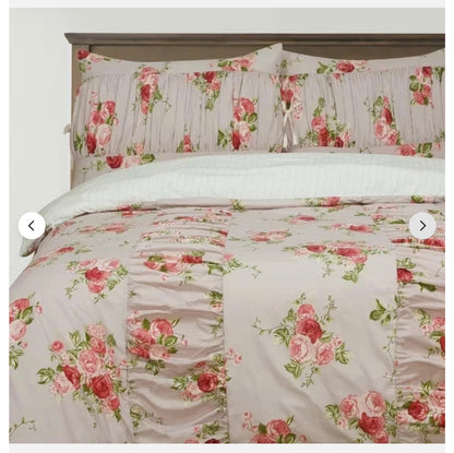 Harlow & Wzen - Ruched Comforter Set - Pink Floral - Repackaged (see pictures) - FOR PICKUP ONLY
