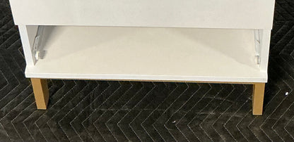 THRIFTY 70 - 2-Drawer Nightstand With Gold Metal Legs - Open Box - USED/MISSING ONE DRAWER (See Pictures)- FINAL SALE- NO RETURNS - AS IS