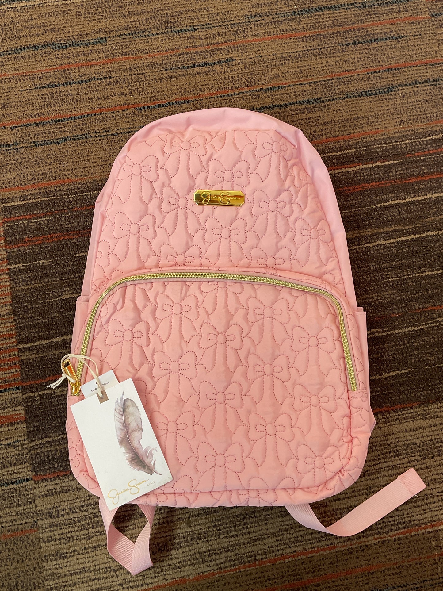Jessica Simpson Pink Bow Design Backpack