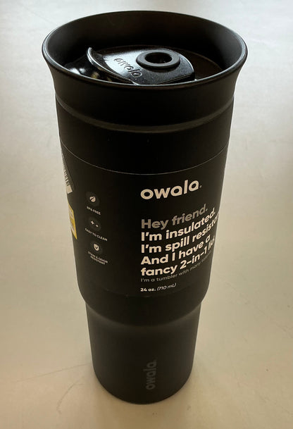 Owala Stainless Steel 240z Taver Tumbler - MISSING STRAW - BLACK