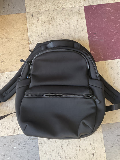 Faux Neoprene Backpack - Black - Unstructured Knit Design