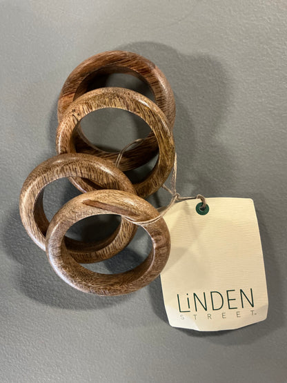 Linden Street 4-pc. Wood Napkin Rings