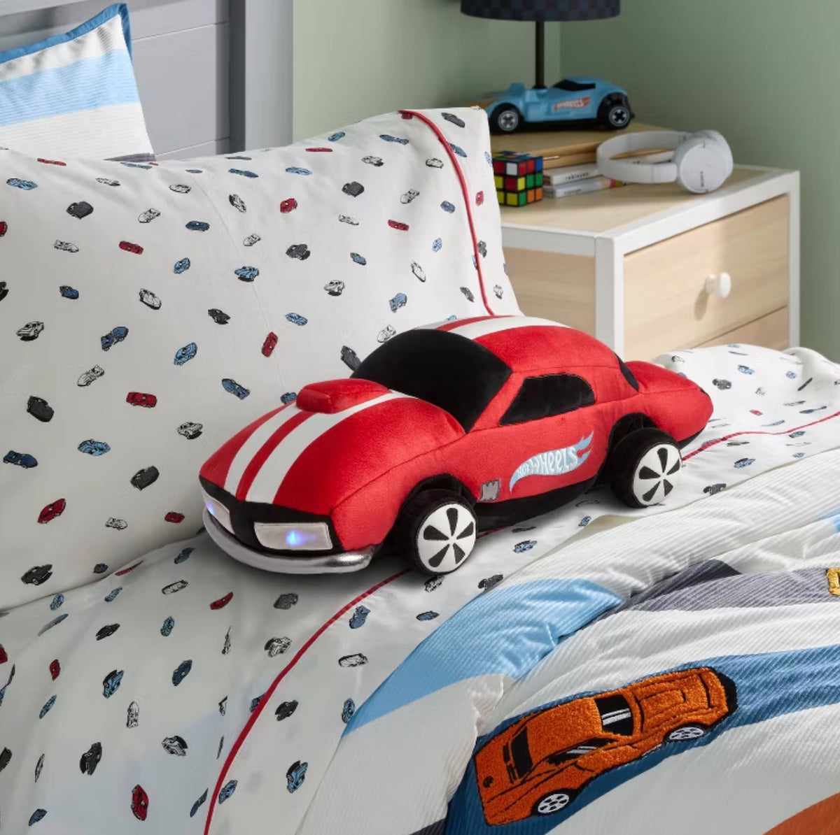 Hot Wheels Classic Light up Car Kids' Novelty Cuddle Plush Pillow Red - Minor Cosmetic Damage (see pictures)