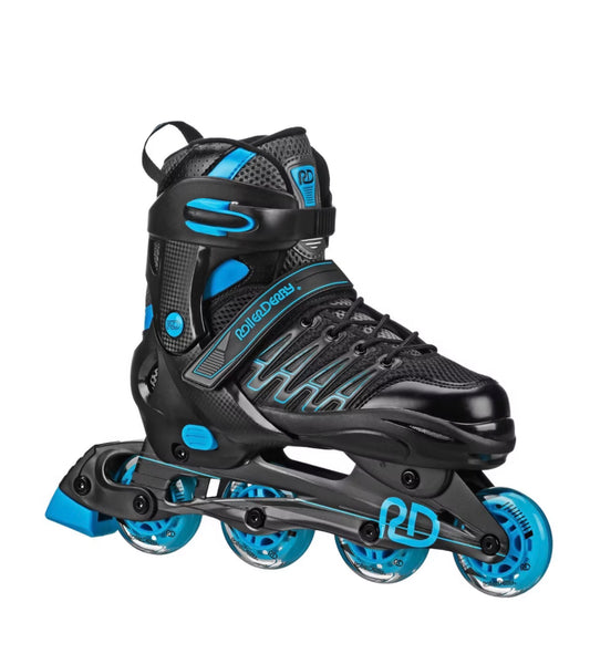 Roller Derby Custom Adult In-Fit Skates - Blue/Black 9-12: Adjustable, Padded Boot Shaft - Open Box - Slightly Used (see pictures)