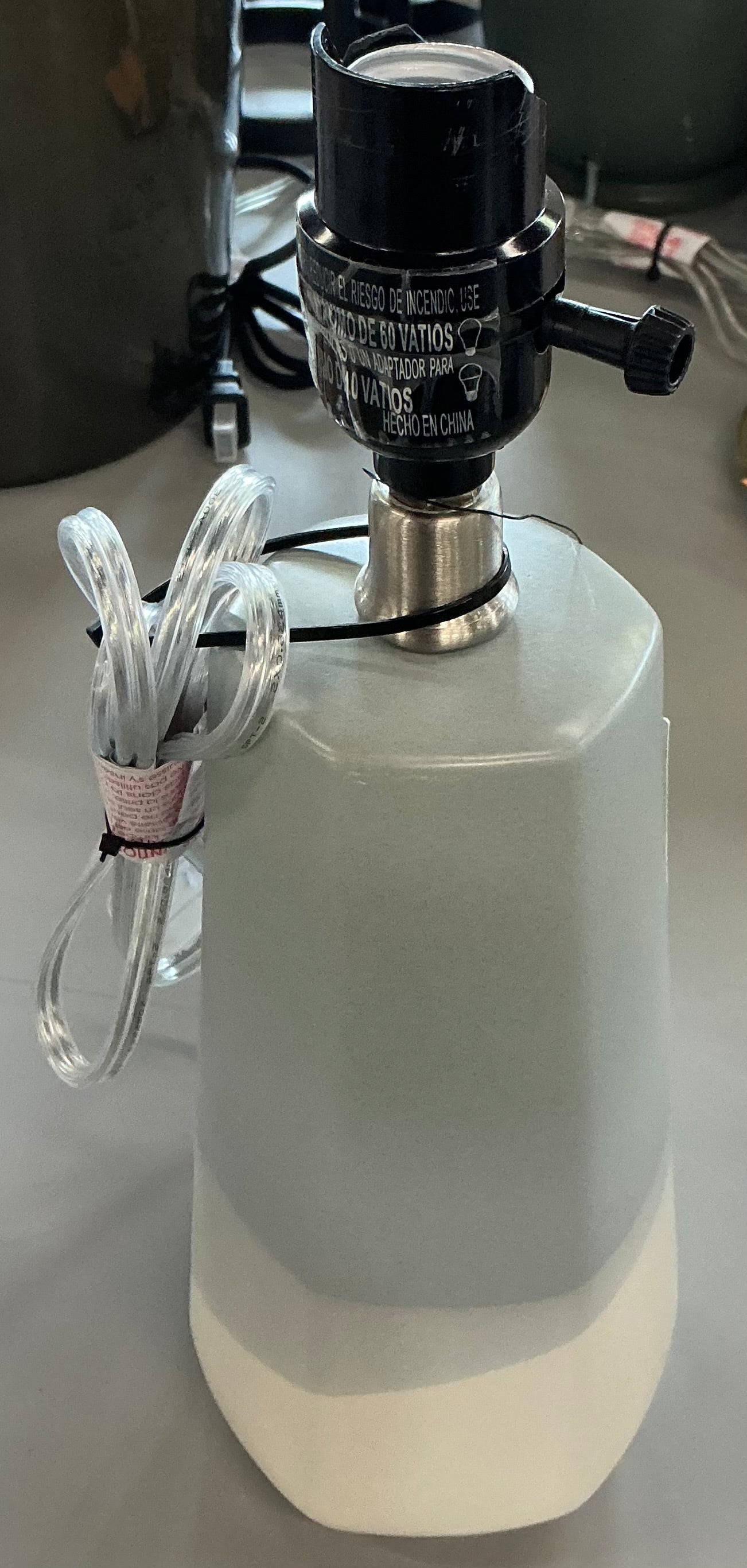 Dipped Ceramic Small Lamp Base - Blue/White - Threshold™: Cone Shape, No Assembly Required - Missing Shade - Minor Cosmetic Damage - AS IS (see pictures) - FOR PICKUP ONLY
