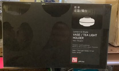 JIA INC LANTERN & SHADE VASE +
TEA LIGHT HOLDER I GREEN