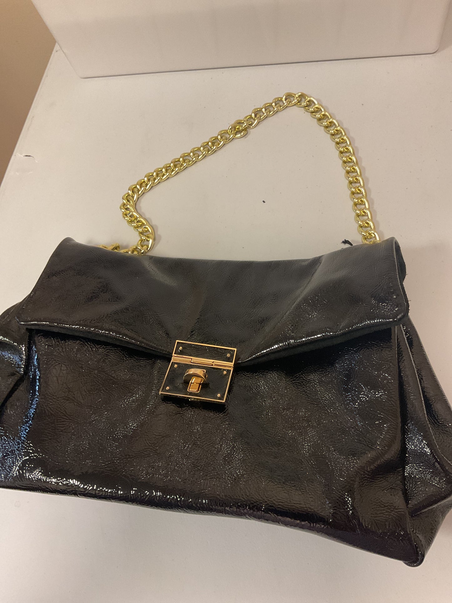 (CLEARANCE) Leather Tote With Gold Chain for Women