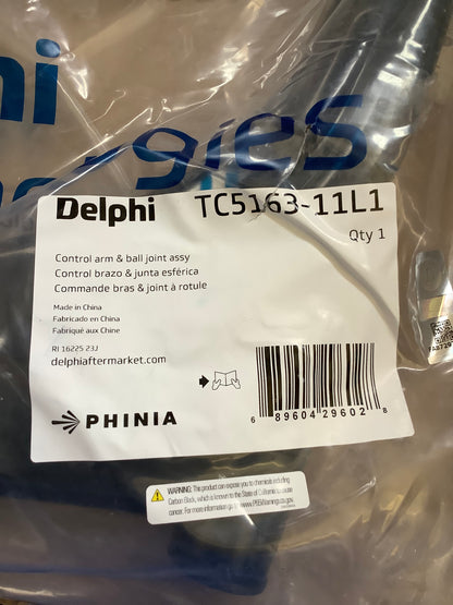 DELPHI SUSPENSION CONTROL ARM AND BALL JOINT ASSEMBLY | TC5163