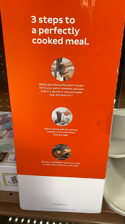 Anova Sous Vide Precision Cooker 3.0: Smartphone
Controlled, 1000W, Automatic Shut-Off, Stainless Steel, Sous Vide Machine