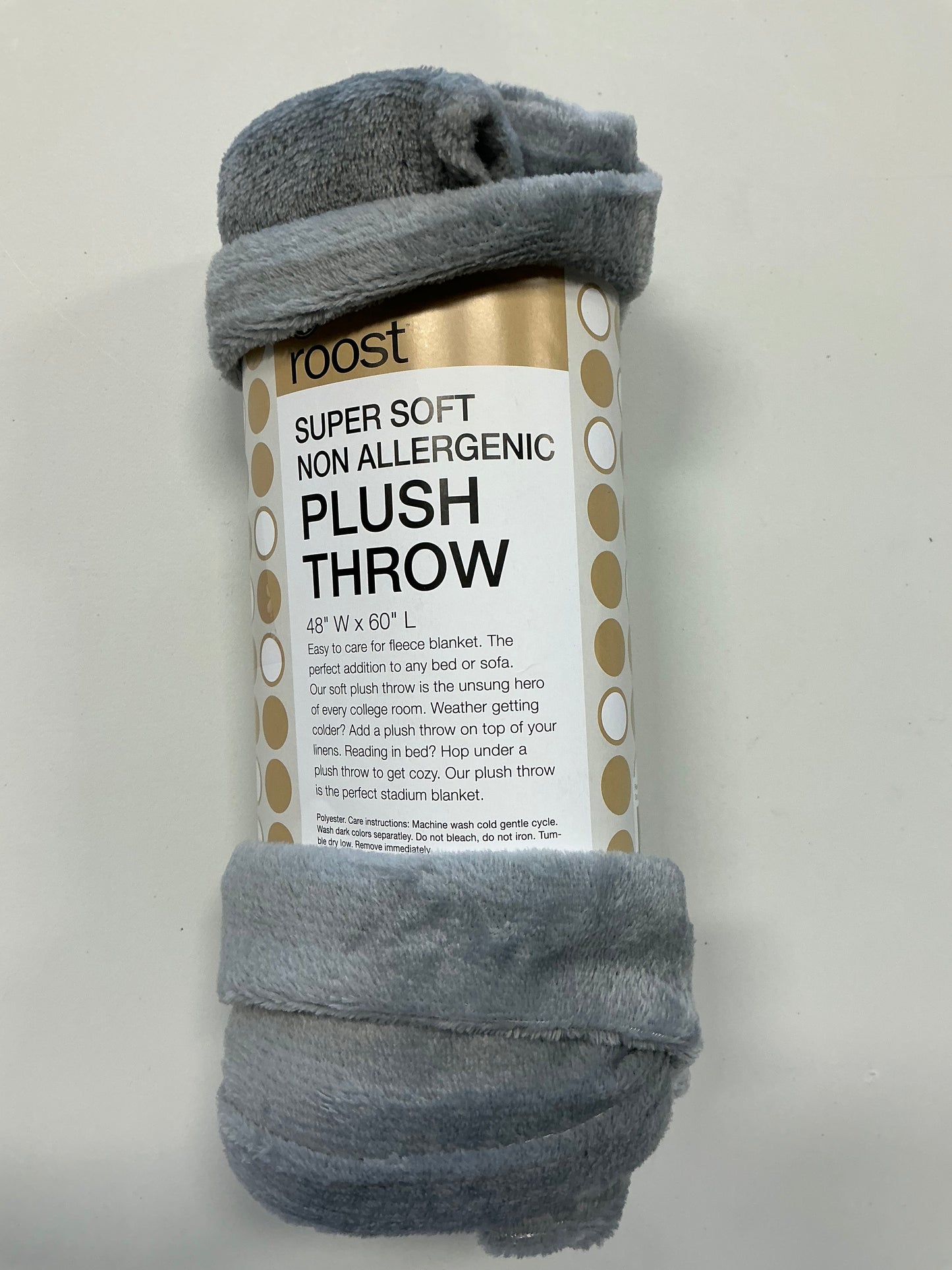 Roost - Super Soft Fleece Throw Blanket - Grey - 48”x 60”