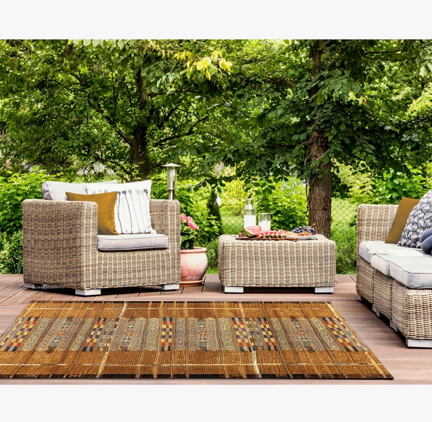 Augustus Machine Woven Striped Area Rug - 8’10” x 11’9”