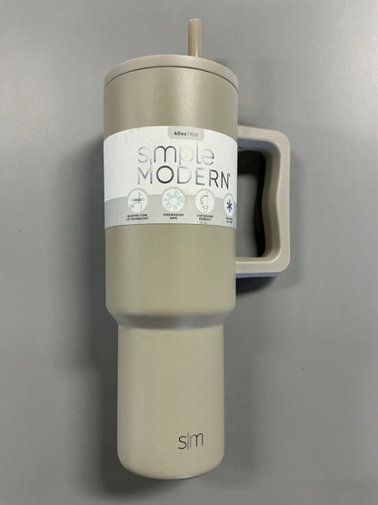Simple Modern Trek 40oz Stainless Steel Lidded Tumbler - Almond Birch -Dishwasher-Safe Portable Drinkware for Cold Beverages - Minor Cosmetic Damage - May Be Missing Packaging (see pictures)