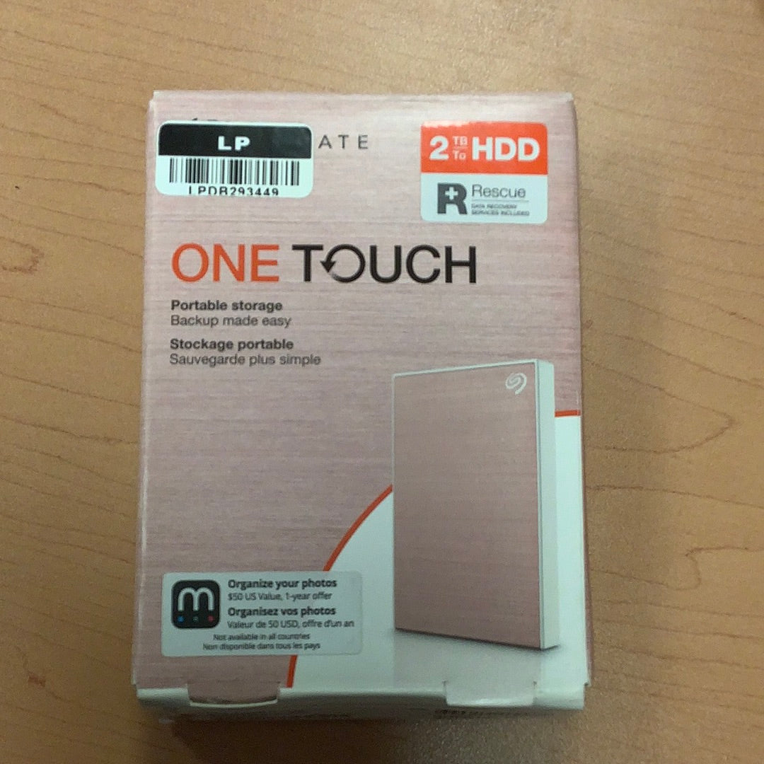 Seagate 2TB One Touch Slim Portable External Hard Drive USB 3.0 - Pink Rose
(STKB2000405) (Open Box)