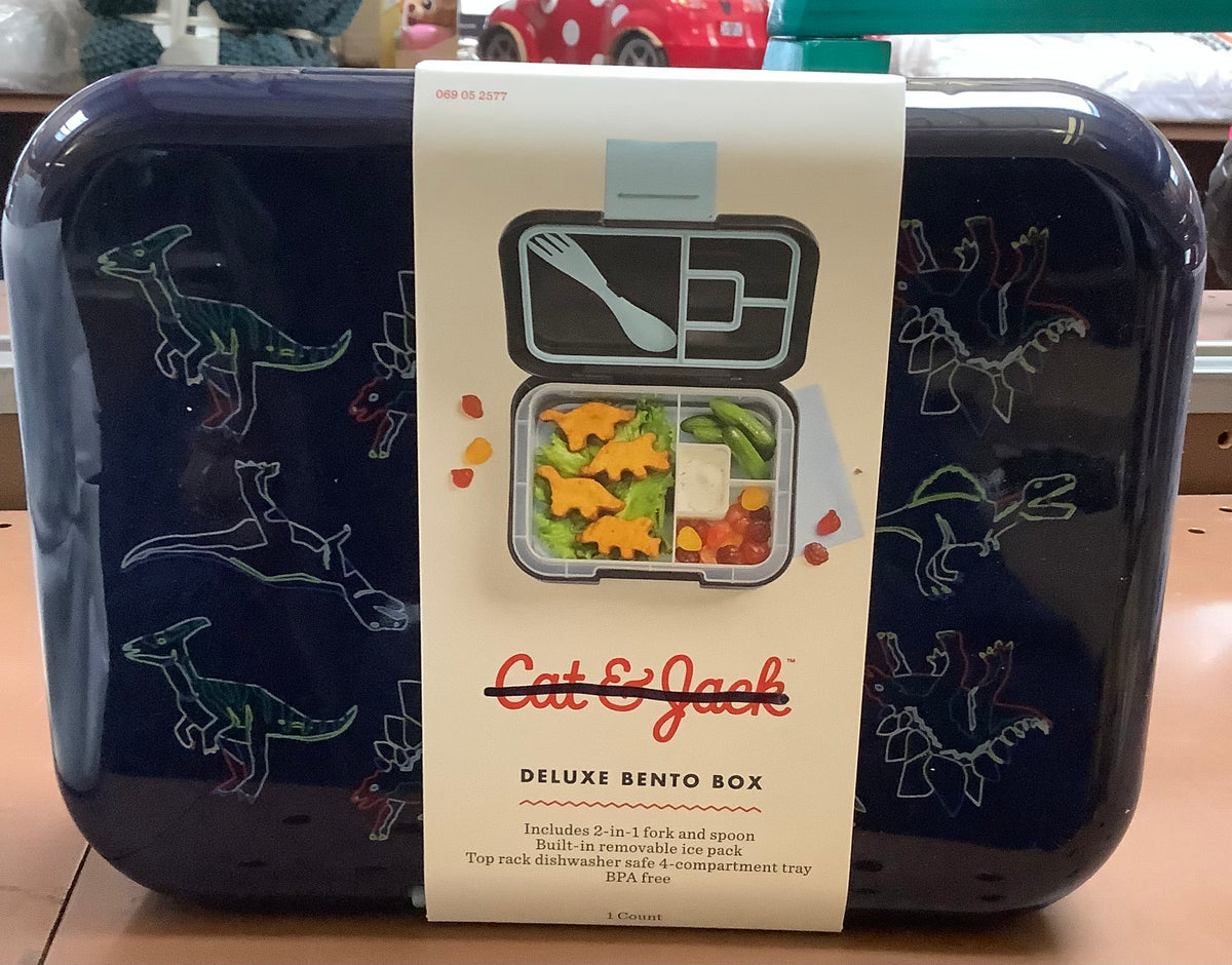 Deluxe Bento Box 4pc - Dino: Snap Closure, Dinosaur Pattern – Discount ...