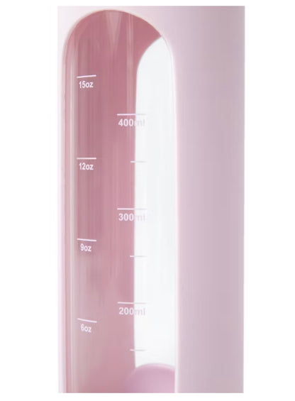 Blogilates 19oz Glass Protein Shaker Bottle with Silicone Sleeve - Pink