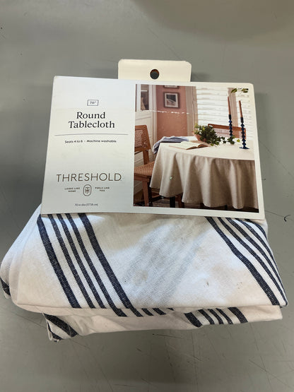 70" Linen Blend Round Tablecloth Cream - Threshold™