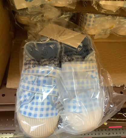 Kids Size 12 Blue Checkered Tennis Shoe