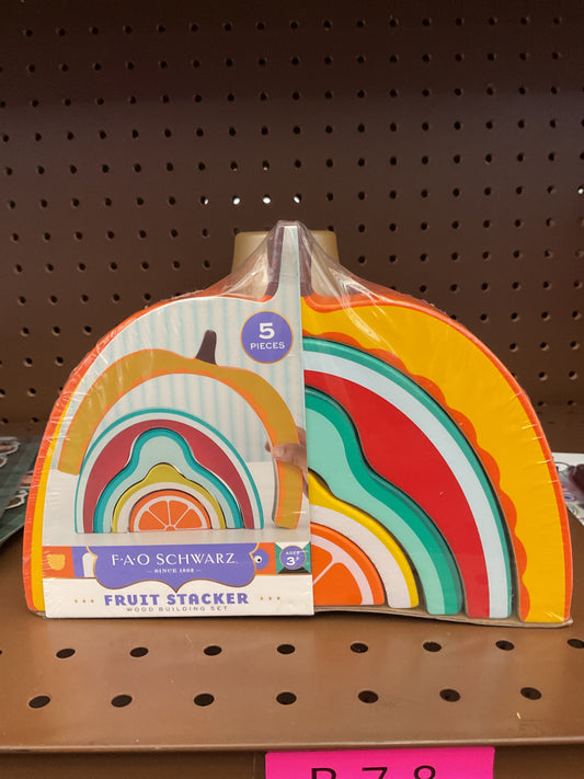 (Clearance)FINAL SALE F.A.O SCHWARZ Fruit Stacker Puzzle Wood Building