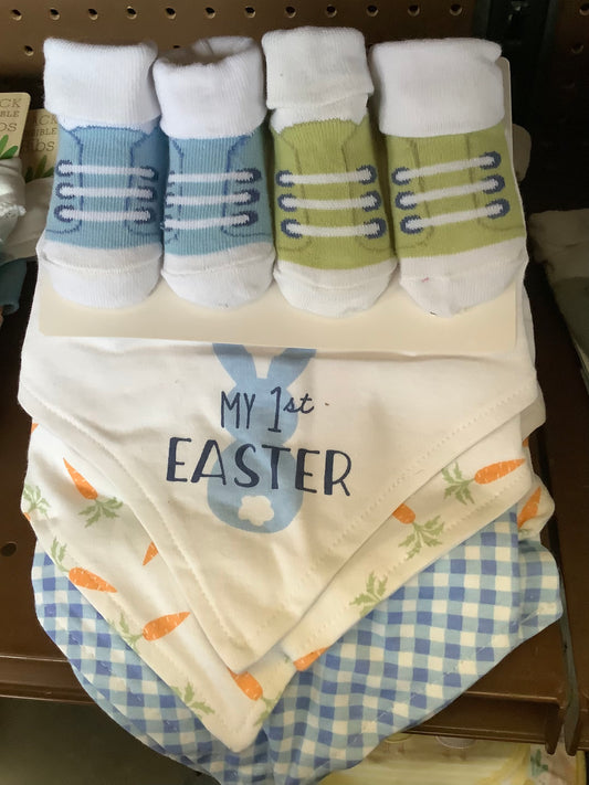 Easter 5-Piece Bib & Bootie Set