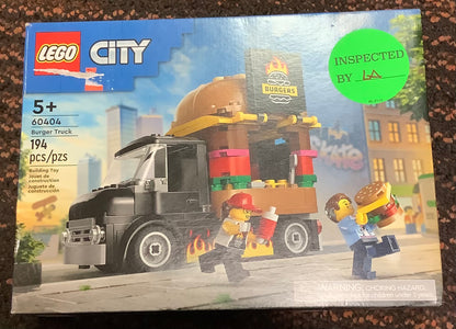BROKEN SEAL - LEGO City Burger Truck Toy Building Set, Pretend Play Toy 60404, AS IS