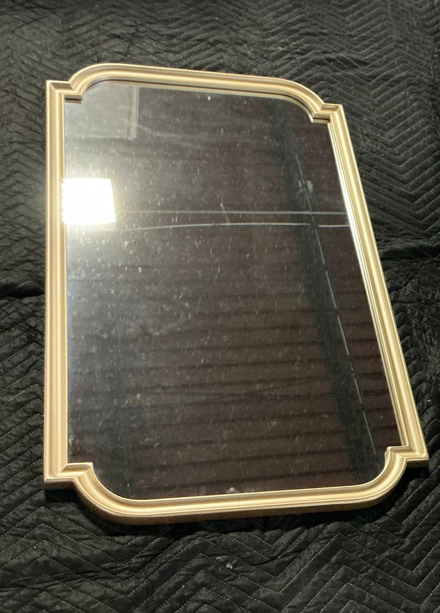 Golden wave wood wall mirror - Gold - Minor cosmetic damage