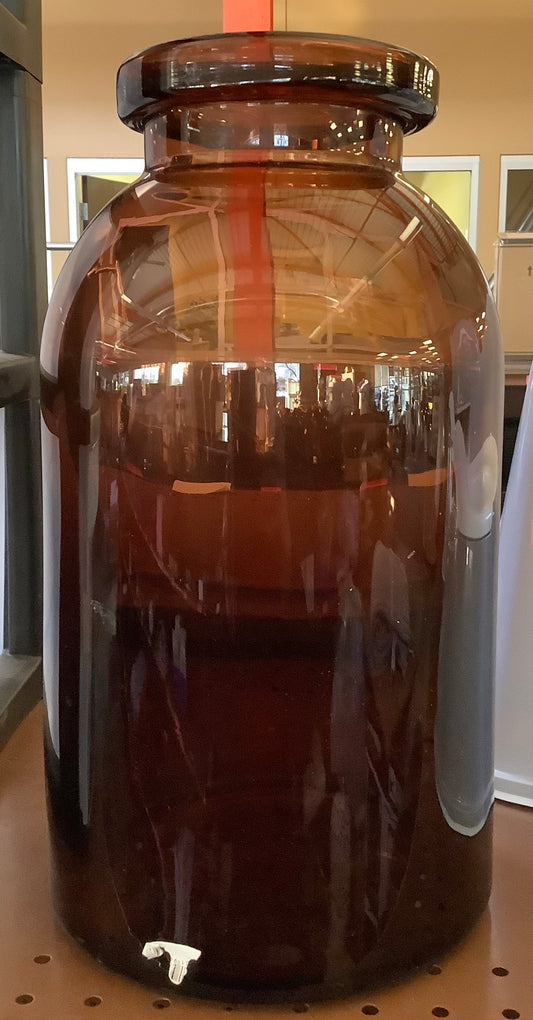 14" Tinted Glass Jug Vase Amber