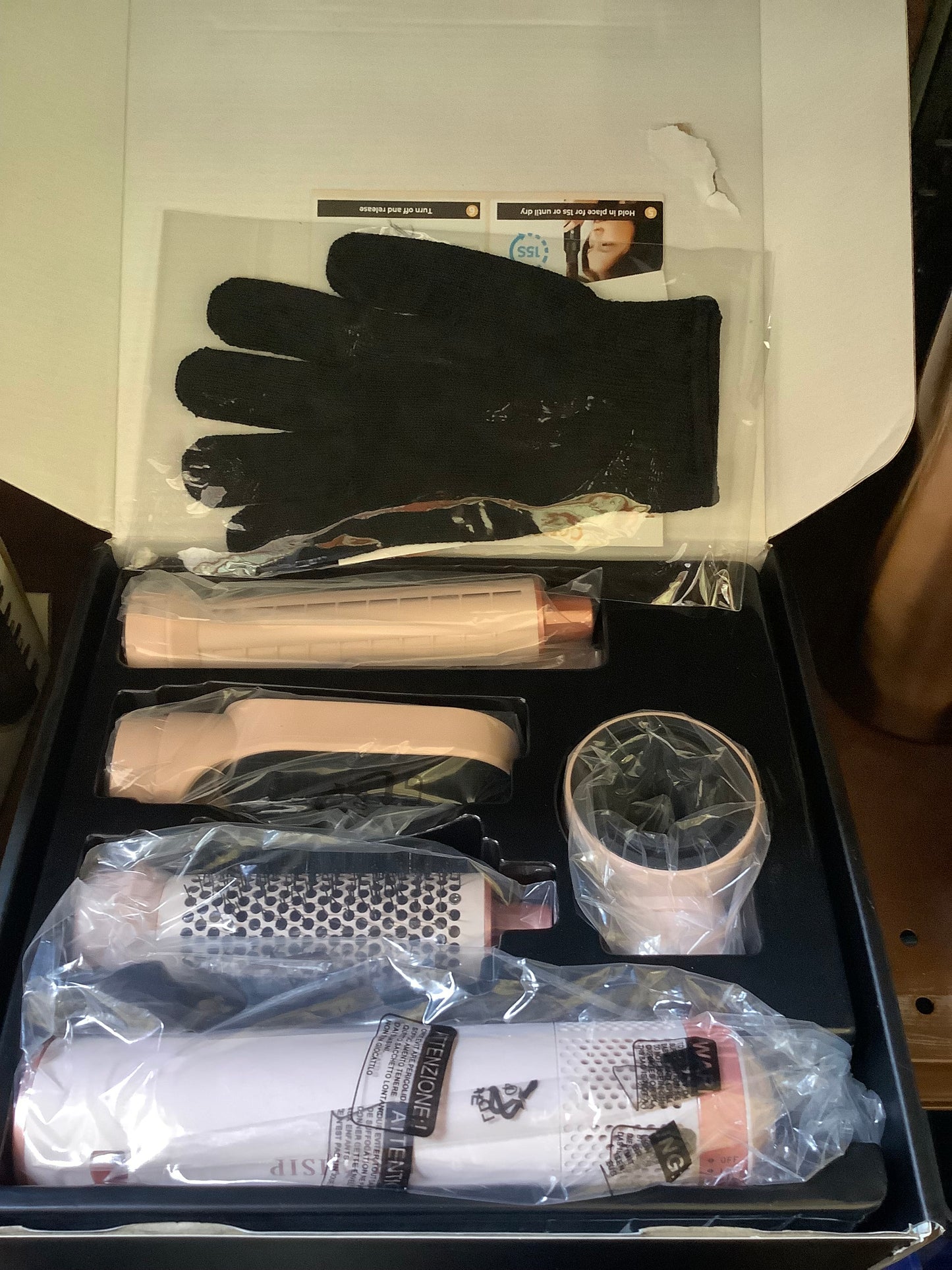 Dryhsip 5-in-1 Hot Air Styler, Curling & Straightening Brush, Negative lon, 3 Heat Settings,