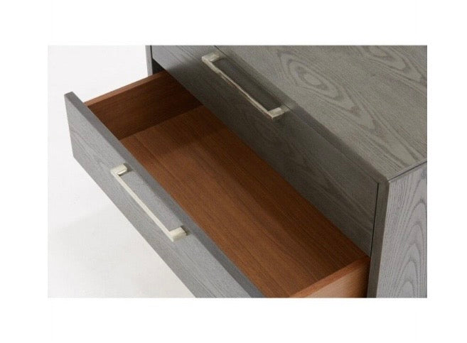 THRIFTY 70 - Grey 2 Drawer Nightstand - Open Box - USED/MISSING PARTS, no legs(See Pictures)- FINAL SALE- NO RETURNS - AS IS