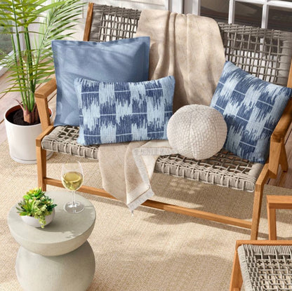 18"x18" Ikat Woven Pillow - Light Blue/Navy - Threshold™