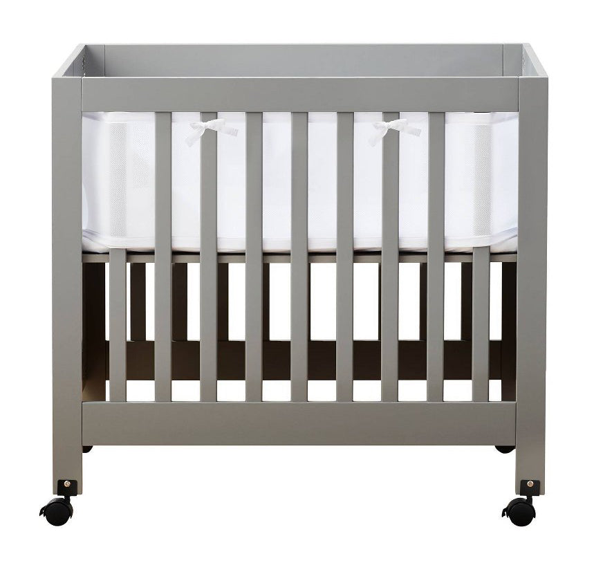 Breathable Mesh Crib Liner for Mini portable cribs - White