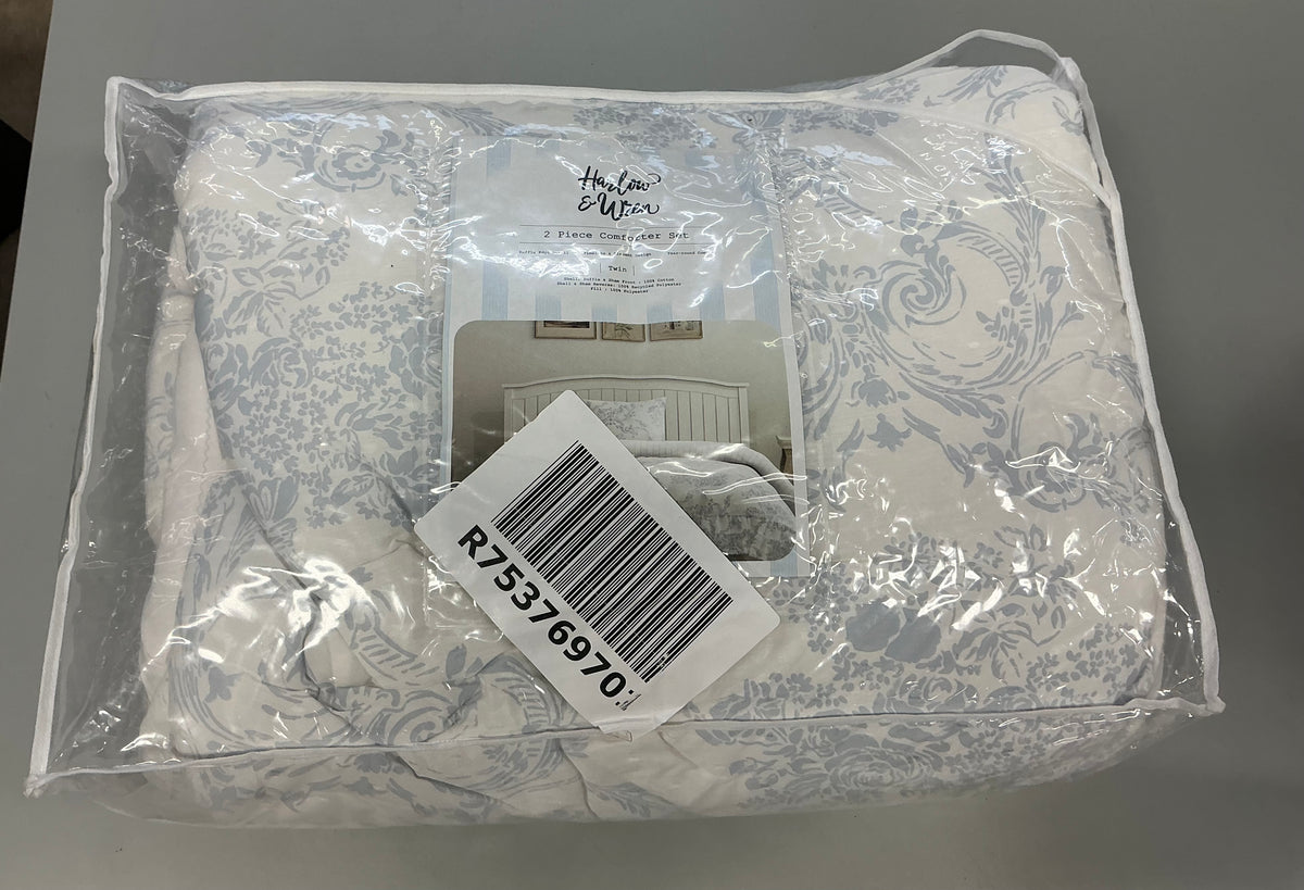 Harlow & Wren - Blue Floral - 2-piece Comforter Set - FOR PICKUP ONLY