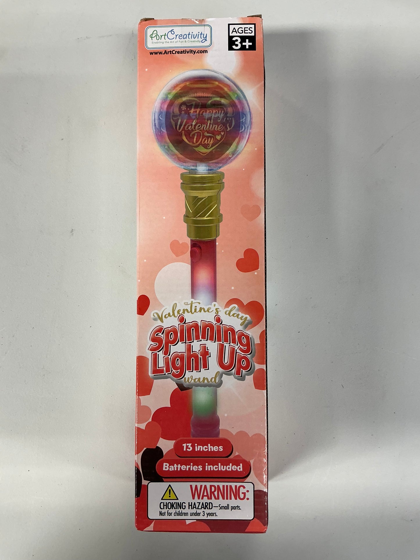 Valentines Day Light Up Wand - 13 Inch Light Wand with 16 LEDs, Light Spinner and Light Patterns